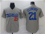 Santurce Crabbers #21 Roberto Clemente Gray Baseball Jersey