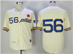 1969 Seattle Pilots #56 Jim Bouton Throwback Cream Jersey