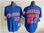 Montreal Expos #27 Vladimir Guerrero Blue Cooperstown Collection Mesh Batting Practice Jersey
