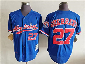 Montreal Expos #27 Vladimir Guerrero Blue Cooperstown Collection Mesh Batting Practice Jersey