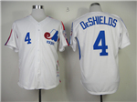 Montreal Expos #4 Delino DeShields White Throwback Jersey