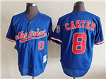 Montreal Expos #8 Gary Carter Blue Cooperstown Collection Mesh Batting Practice Jersey