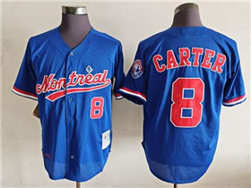 Montreal Expos #8 Gary Carter Blue Cooperstown Collection Mesh Batting Practice Jersey