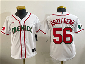 Mexico Baseball #56 Randy Arozarena Youth White 2026 World Baseball Classic Jersey
