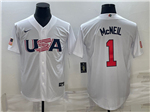 USA Baseball #1 Jeff McNeil White 2023 World Baseball Classic Jersey