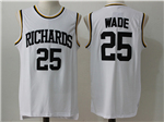 Harold L. Richards High School #25 Dwyane Wade White Basketball Jersey