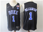 Duke Blue Devils #1 Zion Williamson Black College Basketball Jersey