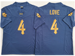 Notre Dame Fighting Irish #4 Jeremiyah Love Blue College Football Limited Jersey