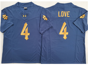 Notre Dame Fighting Irish #4 Jeremiyah Love Blue College Football Limited Jersey