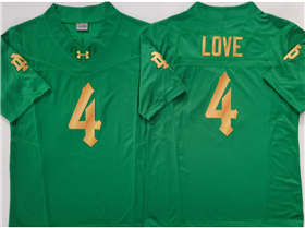 Notre Dame Fighting Irish #4 Jeremiyah Love Green College Football Limited Jersey