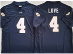 Notre Dame Fighting Irish #4 Jeremiyah Love Navy College Football Limited Jersey