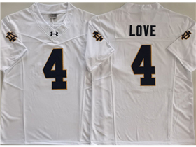 Notre Dame Fighting Irish #4 Jeremiyah Love White College Football Limited Jersey