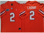 Florida Gators #2 DJ Lagway Orange College Football Jersey