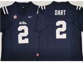 Ole Miss Rebels #2 Jaxson Dart Navy College Football F.U.S.E. Limited Jersey