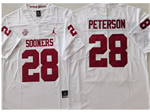 Oklahoma Sooners #28 Adrian Peterson White College Football Jersey