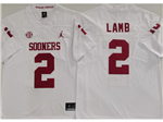 Oklahoma Sooners #2 CeeDee Lamb White College Football Jersey