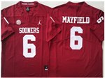Oklahoma Sooners #6 Baker Mayfield Red College Football Jersey