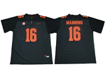 Tennessee Volunteers #16 Peyton Manning Dark Gray College Football Jersey