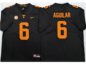 Tennessee Volunteers #6 Joey Aguilar Black College Football Jersey
