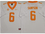 Tennessee Volunteers #6 Dylan Sampson White College Football Jersey