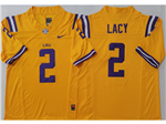 LSU Tigers #2 Kyren Lacy Yellow College Football F.U.S.E. Limited Jersey