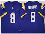 LSU Tigers #8 Malik Nabers Purple College Football F.U.S.E. Limited Jersey