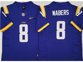 LSU Tigers #8 Malik Nabers Purple College Football F.U.S.E. Limited Jersey