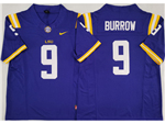 LSU Tigers #9 Joe Burrow Purple College Football F.U.S.E. Limited Jersey