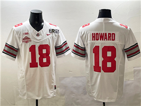 Ohio State Buckeyes #18 Will Howard White 2025 College National Championship Limited Jersey