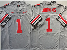 Ohio State Buckeyes #1 Quinshon Judkins Gray College Football F.U.S.E. Limited Jersey