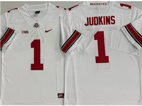 Ohio State Buckeyes #1 Quinshon Judkins White College Football Jersey