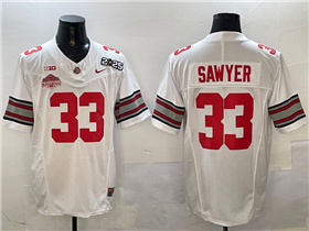 Ohio State Buckeyes #33 Jack Sawyer White 2025 College National Championship Limited Jersey