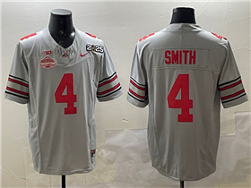 Ohio State Buckeyes #4 Jeremiah Smith Gray 2025 College National Championship Limited Jersey