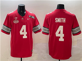 Ohio State Buckeyes #4 Jeremiah Smith Red 2025 College National Championship Limited Jersey