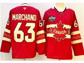 2025 4 Nations Face-Off Team Canada #63 Brad Marchand Red Hockey Jersey