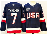 2025 4 Nations Face-Off Team USA #7 Brady Tkachuk Navy Hockey Jersey