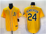Oakland Athletics #24 Rickey Henderson Gold Limited Jersey
