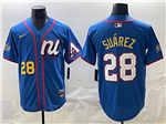 National League #28 Eugenio Suarez Blue 2025 MLB All-Star Edition Limited Jersey