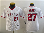 Los Angeles Angels #27 Mike Trout Youth White Limited Jersey