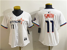 Houston Astros #11 Cam Smith Women's White 2025 City Connect Limited Jersey