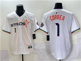 Houston Astros #1 Carlos Correa White 2025 City Connect Limited Jersey