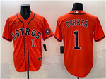 Houston Astros #1 Carlos Correa Orange Limited Jersey
