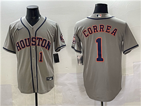 Houston Astros #1 Carlos Correa Gray Limited Jersey