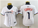Houston Astros #1 Carlos Correa Women's White 2025 City Connect Limited Jersey
