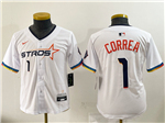 Houston Astros #1 Carlos Correa Youth White 2025 City Connect Limited Jersey