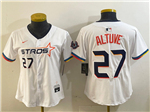 Houston Astros #27 José Altuve Women's White 2025 City Connect Limited Jersey