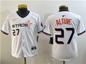 Houston Astros #27 José Altuve Youth White 2025 City Connect Limited Jersey