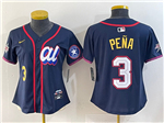 American League #3 Jeremy Pena Women's Navy 2025 MLB All-Star Limited Jersey