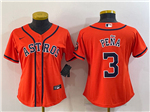 Houston Astros #3 Jeremy Pena Women's Orange Cool Base Jersey