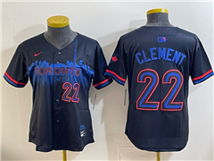 Toronto Blue Jays #22 Ernie Clement Women's Black 2024 City Connect Limited Jersey